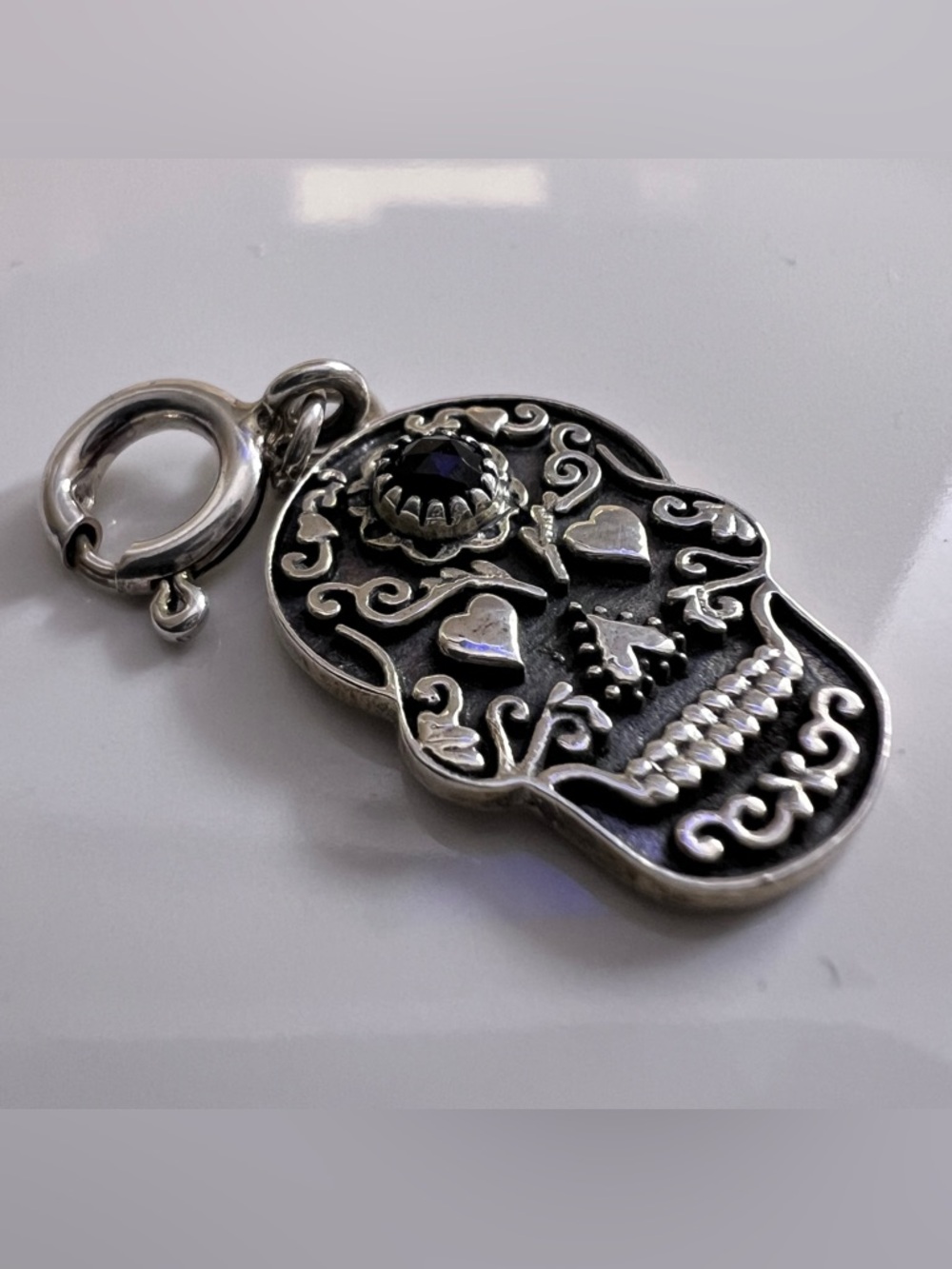 Krush Kandy Sterling Silver 925 Halloween theme Ring and Pendant charm Skull - Picture 10 of 11
